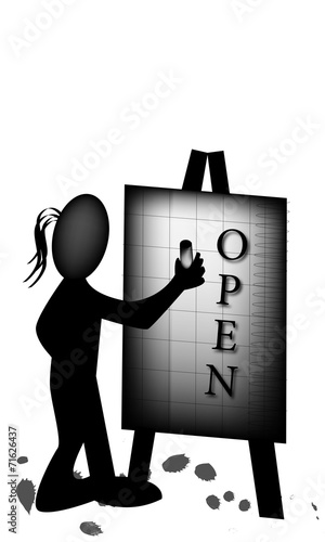 Open escrito en pizarra