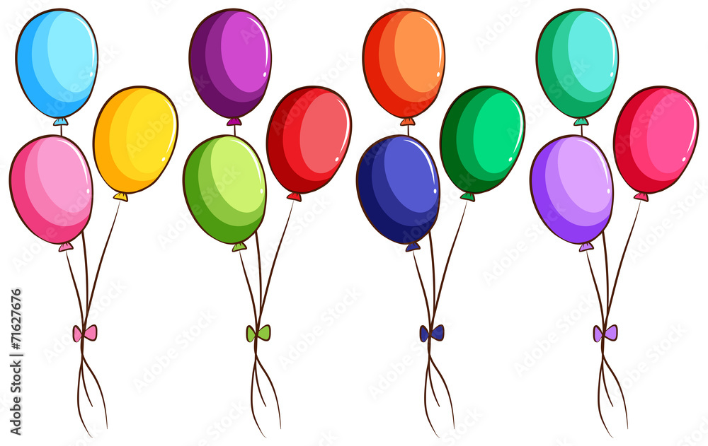 A simple coloured sketch of the balloons