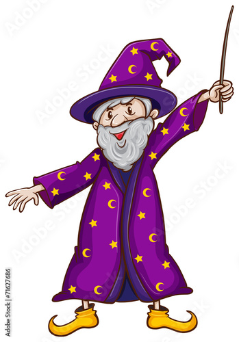 A witch with a wand