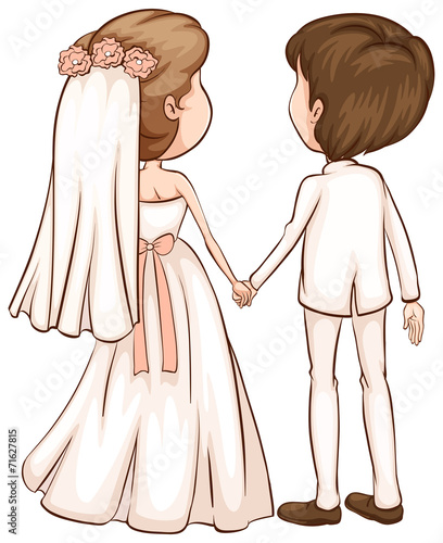 A simple sketch of a newly wed couple