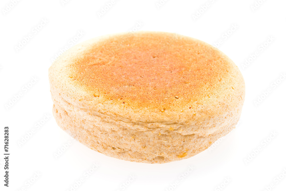 English muffin isolated on white English muffin isolated on white