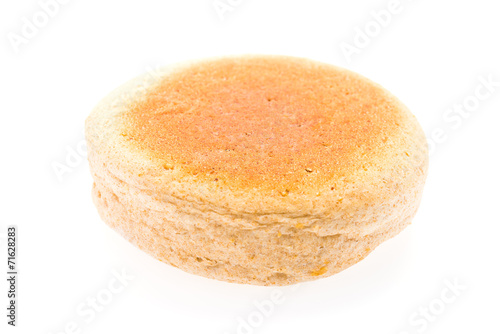 English muffin isolated on white