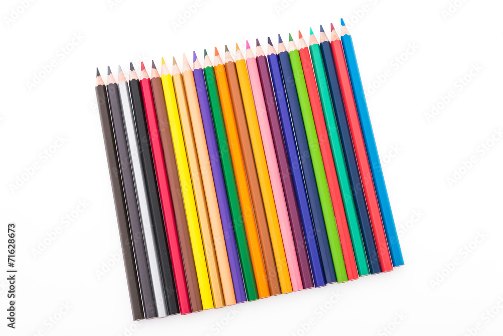 Colorful pencil isolated on white background Colorful pencil isolated on white background