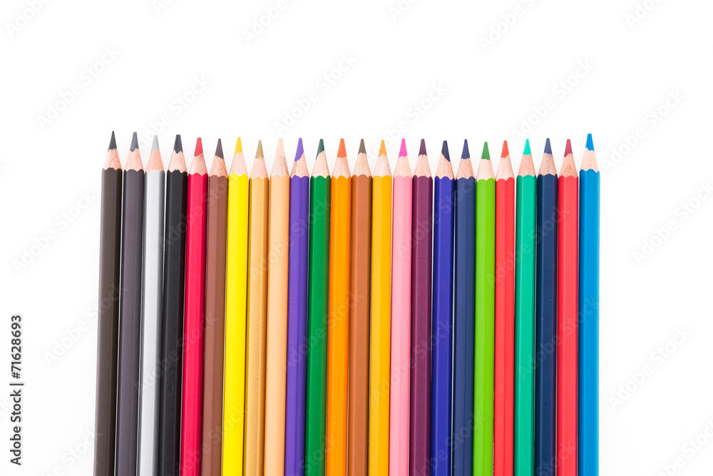 Colorful pencil isolated on white background Colorful pencil isolated on white background