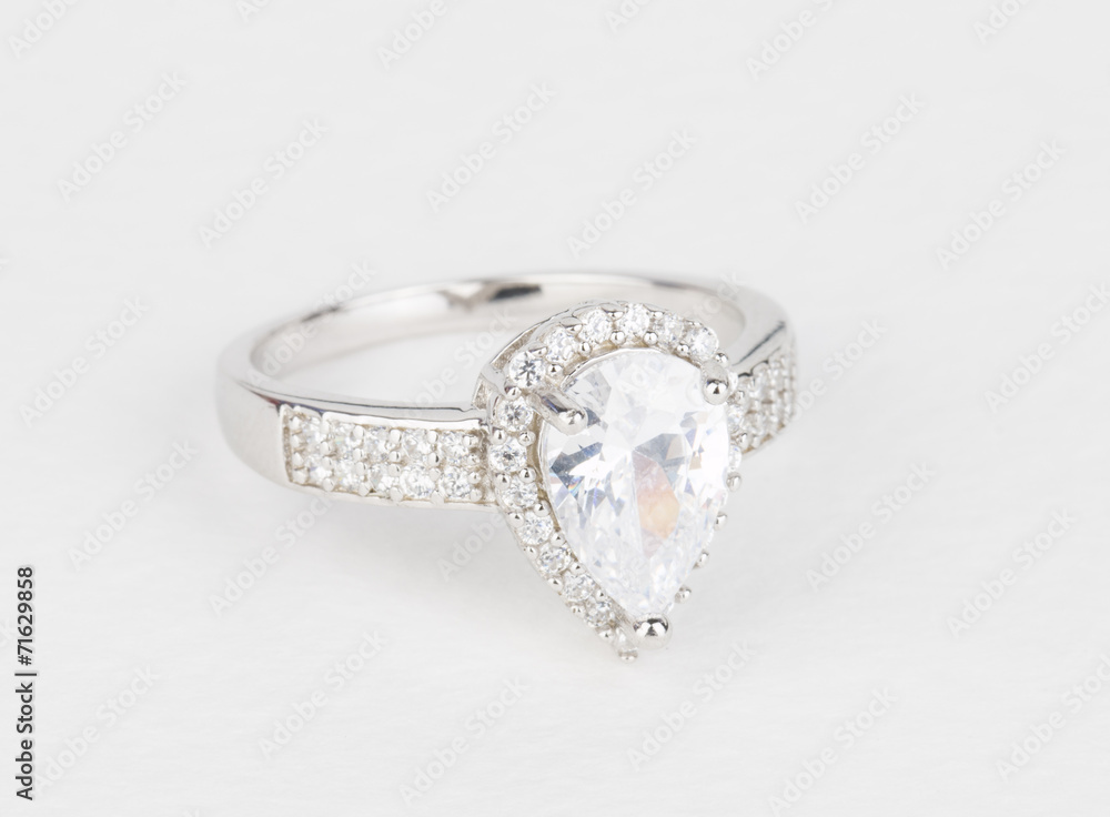 Fashionable women's jewelry ring - Stock Image macro.