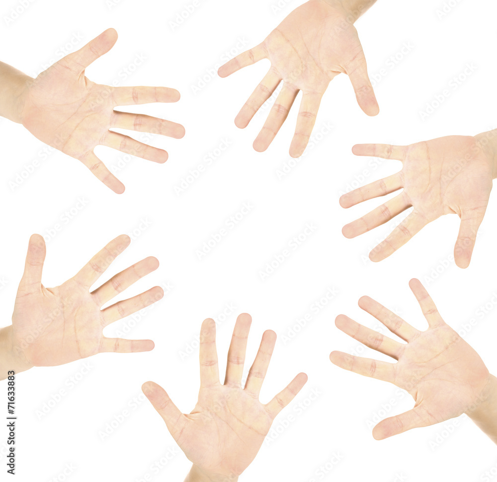 Hands isolated on white Hands isolated on white