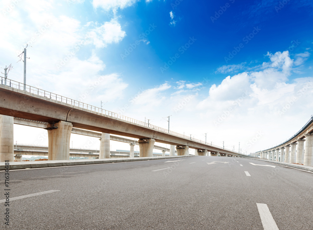 concrete road curve of viaduct in shanghai china outdoor.