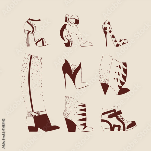 collection of woman shoes for day and evening