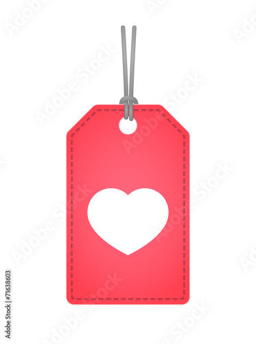 label icon with a heart