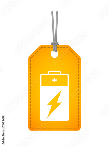 label icon with a battery