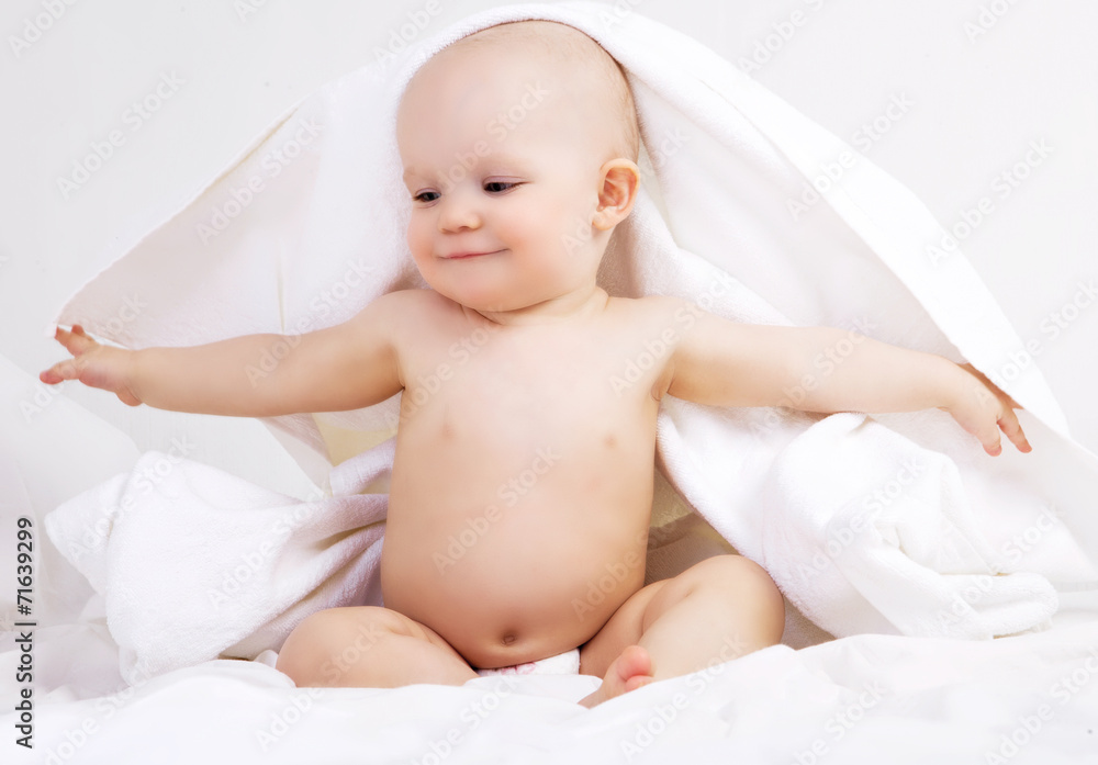 baby with a towel baby with a towel