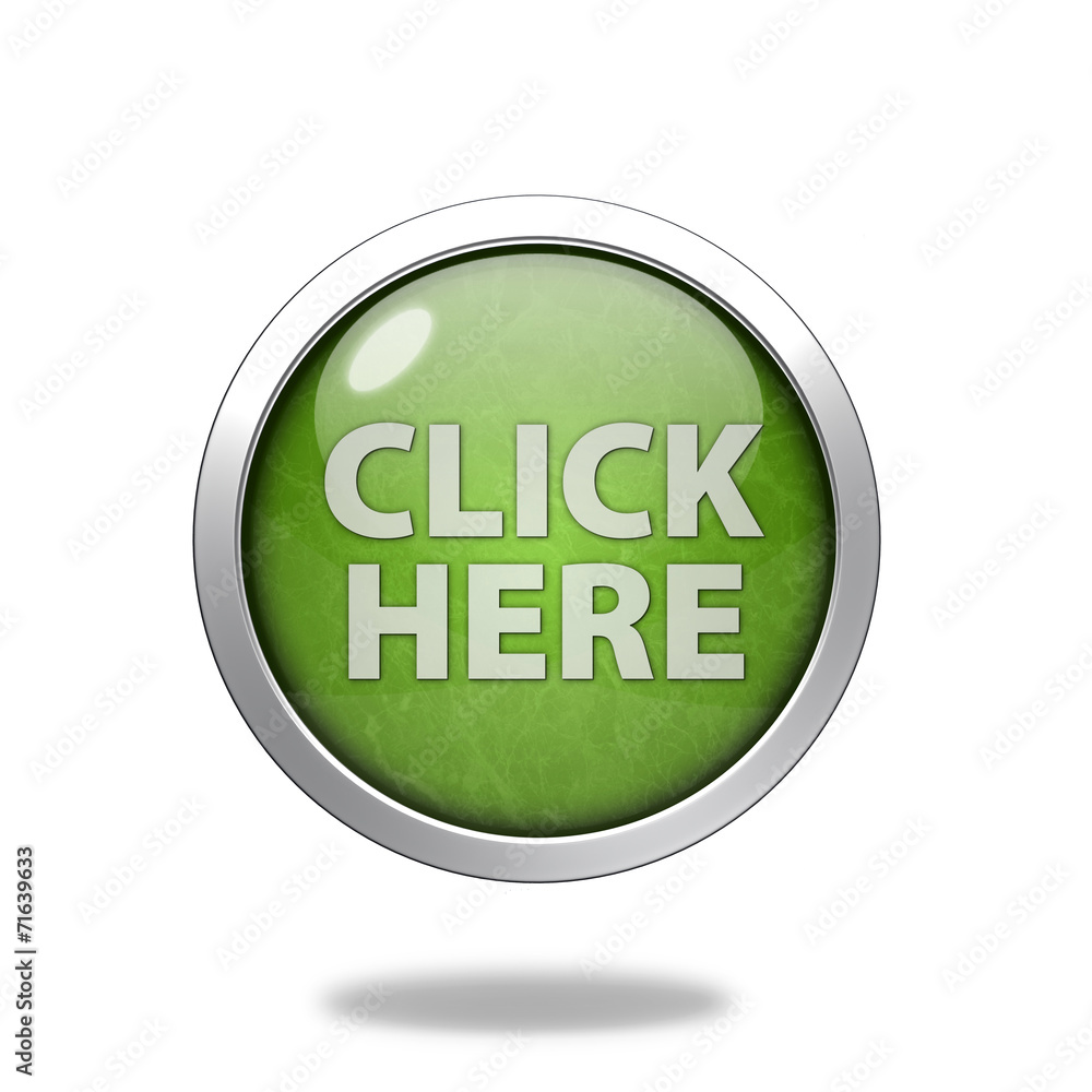 Click here circular icon on white background Click here circular icon on white background