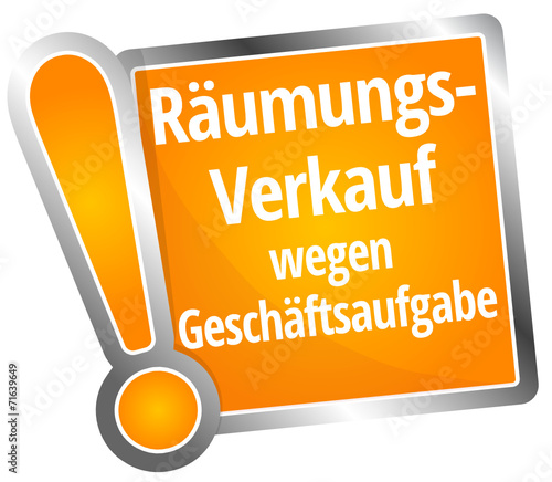 Räumungsverkauf wegen Geschäftsaufgabe