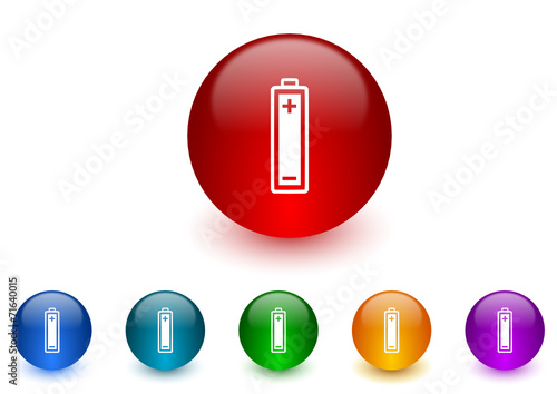 battery colorful vector icons set