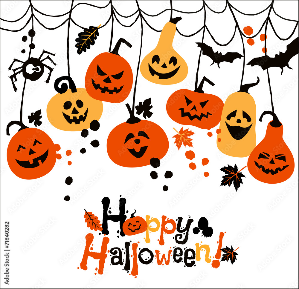 Halloween background of cheerful pumpkins. Halloween background of cheerful pumpkins.