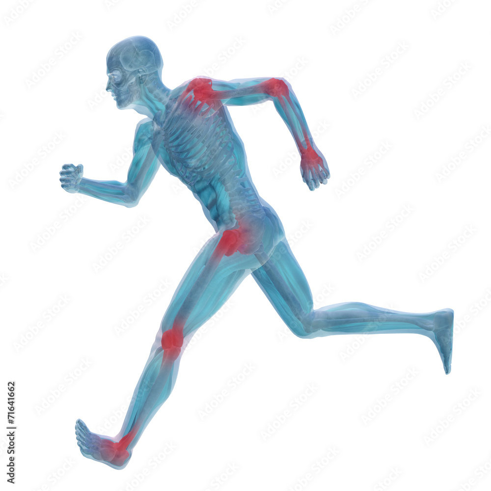 3D human man anatomy with articular pain 3D human man anatomy with articular pain