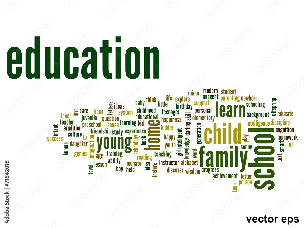 Vector conceptual education word cloud Vector conceptual education word cloud
