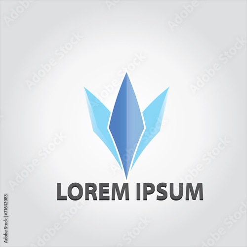 Fototapeta Naklejka Na Ścianę i Meble -  vector of blue crystal lotus