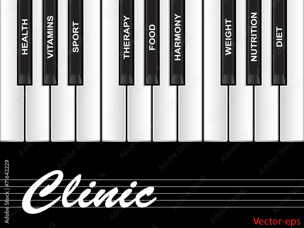 Fototapeta premium Vector conceptual piano word cloud