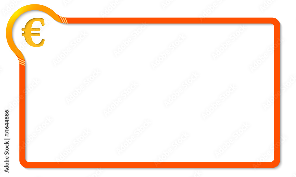 red frame with yellow corner and euro symbol red frame with yellow corner and euro symbol