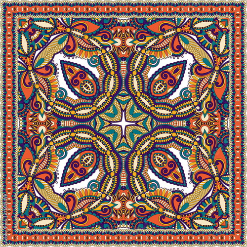 Traditional ornamental floral paisley bandanna