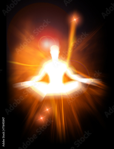 Concept illustration of positive energy and enlightenment