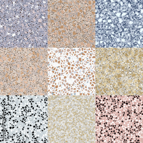 Set of granite seamless generated textures