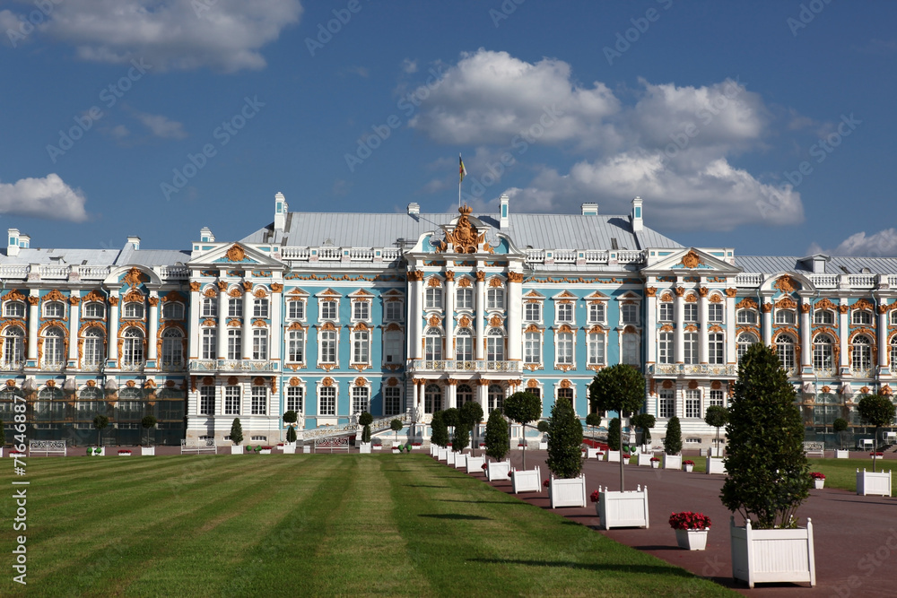The Catherine Palace in the town of Tsarskoye Selo (Pushkin), St