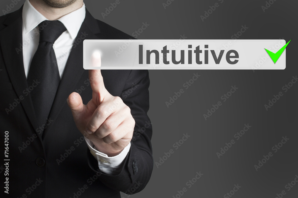 businessman pushing flat touchscreen button intuitive businessman pushing flat touchscreen button intuitive