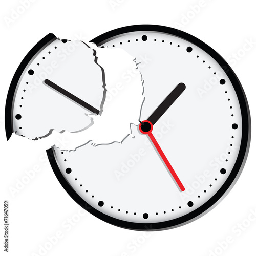 Broken clock face