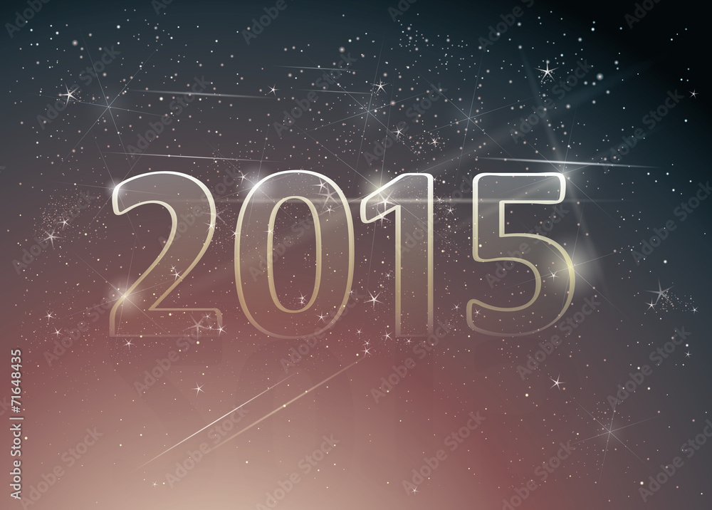 Happy new year card / Number 2015 in night sky Happy new year card / Number 2015 in night sky