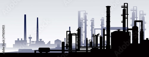 Oil and gas refinery-vector