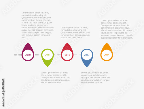 Horizontal vector timeline infographic