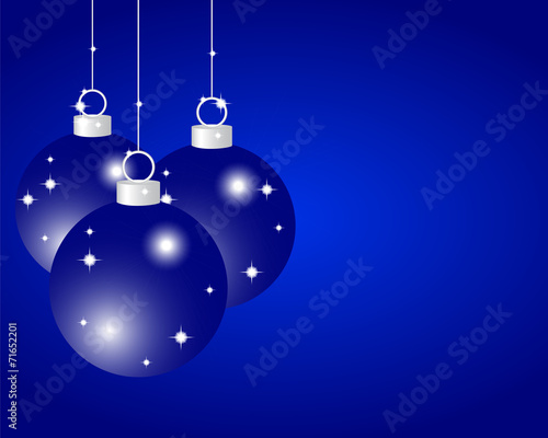 Blue Christmas balls on a blue background