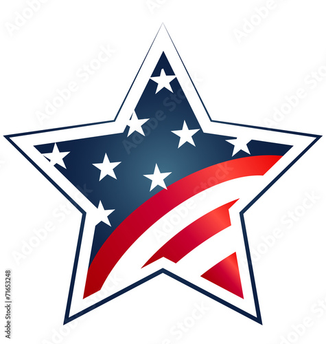 Star USA Flag illustration. Vector icon symbol logo