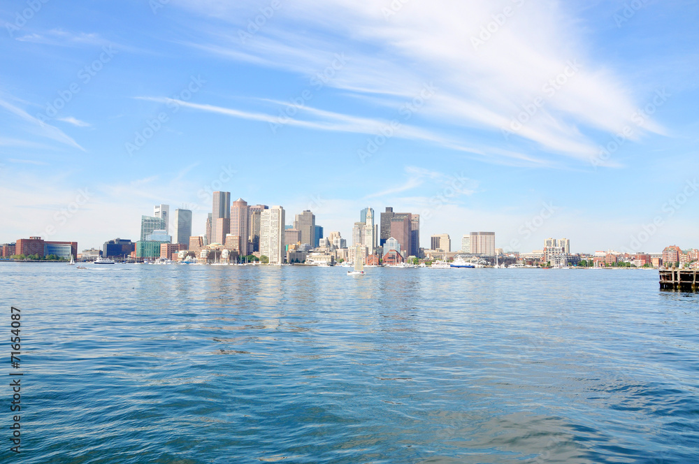 Boston City Skyscrapers, Custom House and Waterfront, Boston