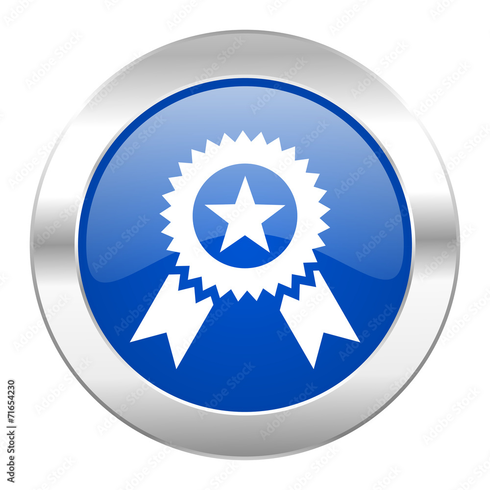 award blue circle chrome web icon isolated award blue circle chrome web icon isolated