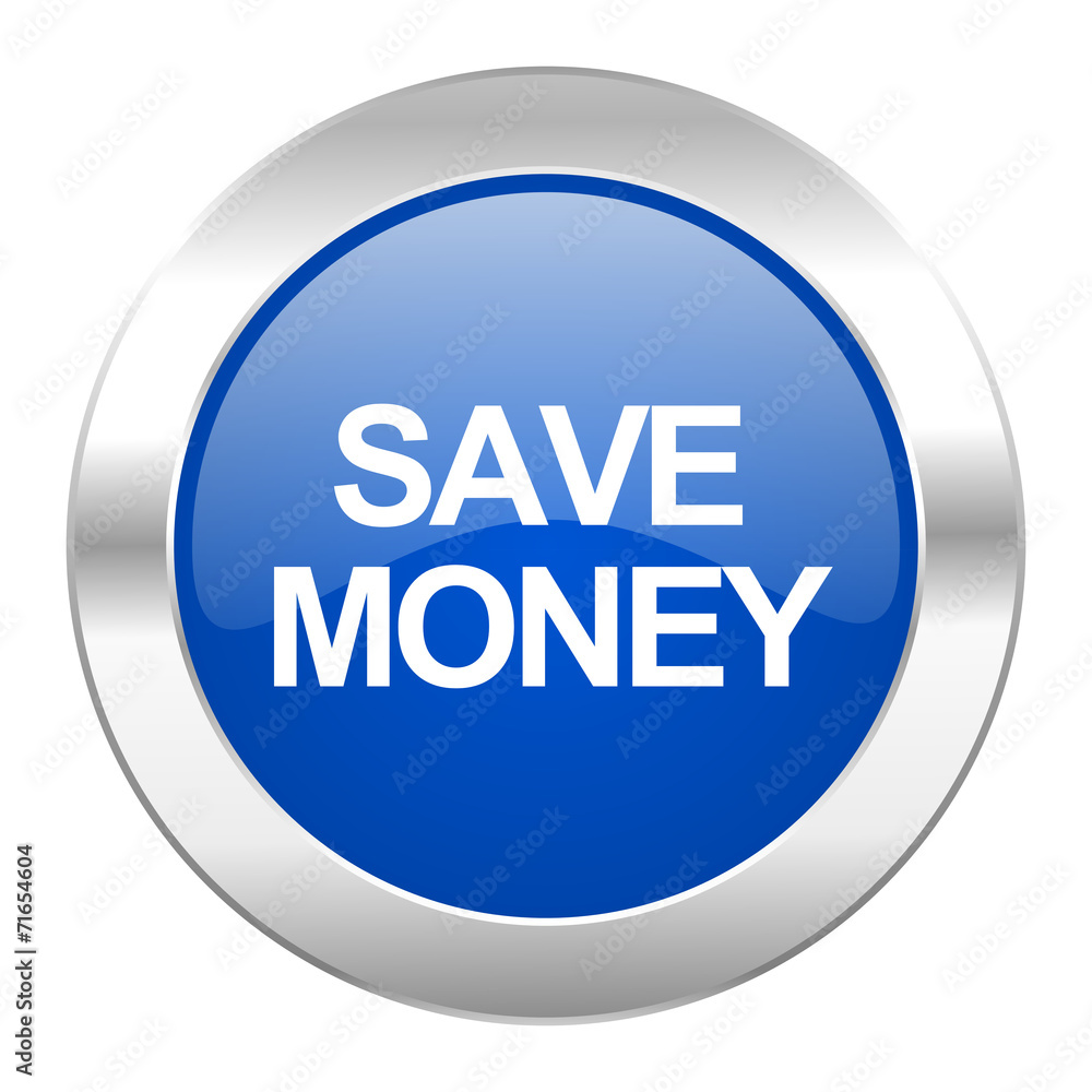 save money blue circle chrome web icon isolated save money blue circle chrome web icon isolated
