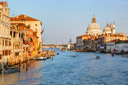 Venice  Italy. Grand Canal and Basilica Santa Maria della Salute