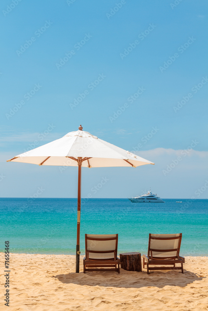 umbrella on a tropical beach