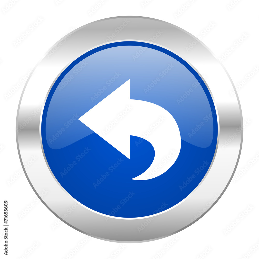 back blue circle chrome web icon isolated back blue circle chrome web icon isolated