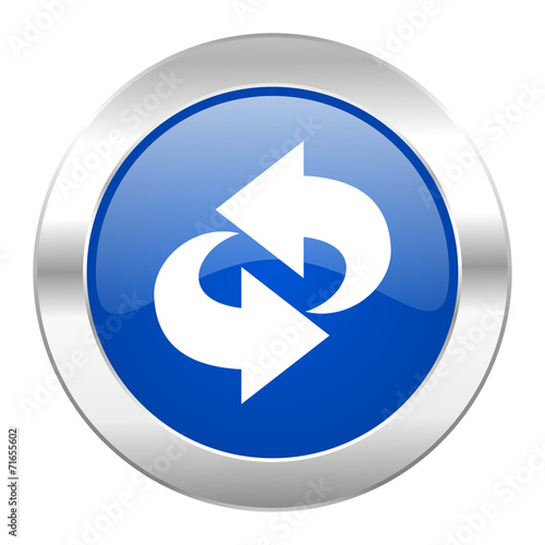Free Download rotation blue circle chrome web icon isolated - GFXLoad