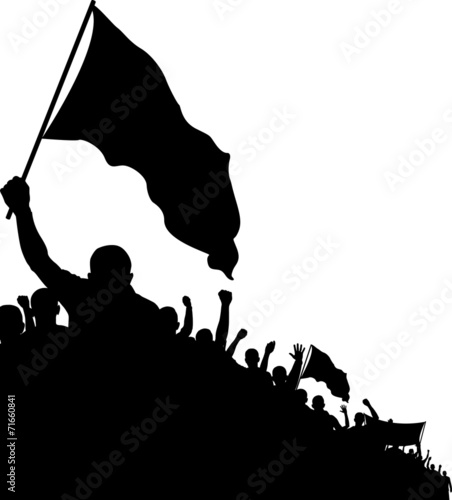 crowd with flags