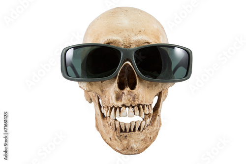 Isolated skull with sunglasses