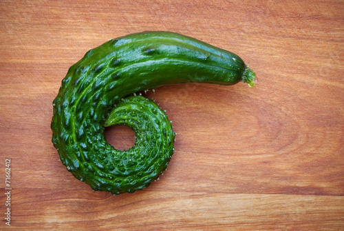 Schilderij op canvas Curled Cucumber