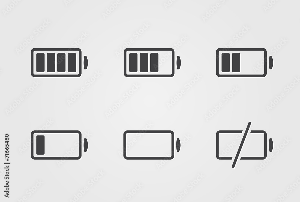 Vector black battery icon Vector black battery icon