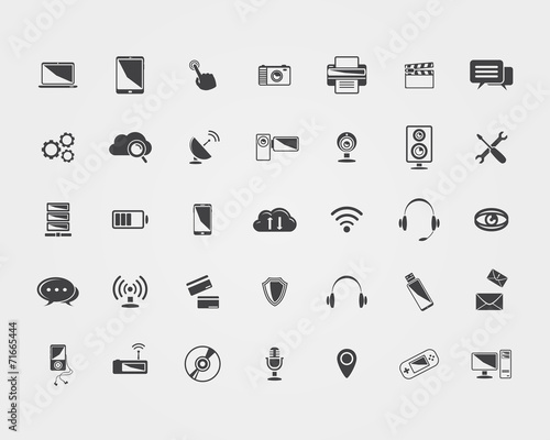 Big Vector black Technology icons