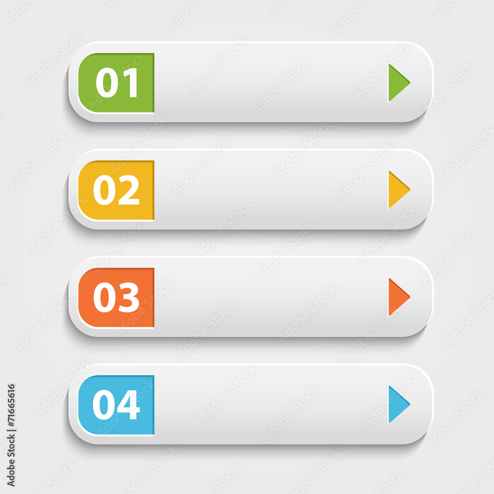 Vector realistic Web buttons,infographic with numbers over whi Vector realistic Web buttons,infographic with numbers over whi
