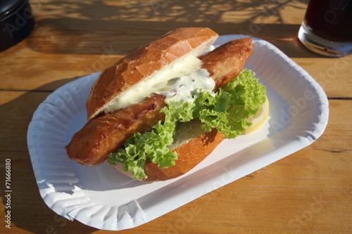 Golden beer-battered fish