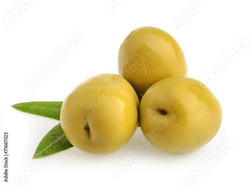 Green olives isolated